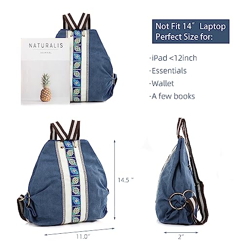 Women Canvas Backpack Daypack Casual Shoulder Bag