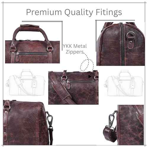 Leather Duffel Bag for Men & Women Travel