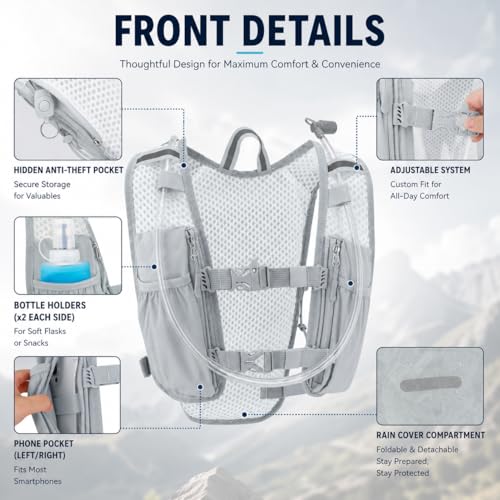 Hydration Backpack with 1.5L Water Bladder