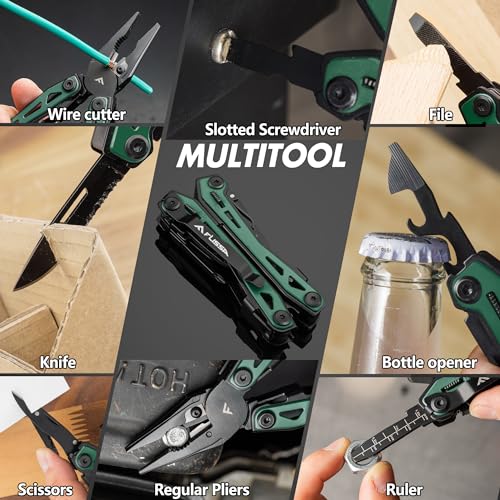 16-In-1 Multi-Tool Pliers, EDC Multitool, Multipurpose Tool, Green