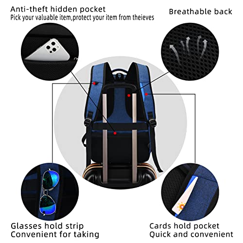 17 Inch Laptop Backpack for Travel Water Resistant College Backpack for Men Women Laptop Bag with USB Charging Port