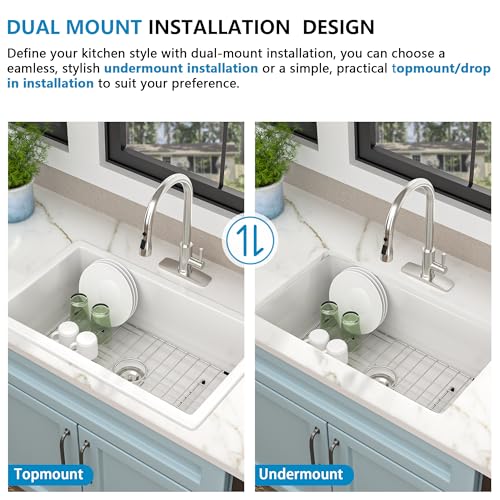 30 White Undermount Sink
