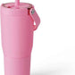 BrüMate Resa 25oz 100% Leakproof Travel Tumbler w/Handle & Straw | Flexible SoftSip Straw | Silicone Sleeve for Durability | Stainless Steel | Cup Holder & Travel Friendly Water Bottle (Primrose)