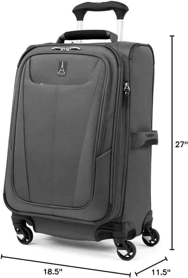 Travelpro Maxlite 5 Softside Expandable Luggage with 4 Spinner Wheels, Lightweight Suitcase, Men and Women, Shadow Grey, 2-Piece Set (21/25)