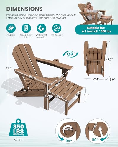 HDPE Folding Adjustable Adirondack Chair with Footrest
