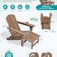 2 Pcs HDPE Folding Adjustable Adirondack Chair with Ottoman (2 Count)