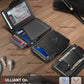 Men Slim Leather Wallet Metal Case Money Clip