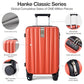 20 Inch Carry On Luggage 22x14x9 Airline Approved Lightweight PC Hard Shell Suitcases with Wheels Travel Luggage Rolling Suitcase Travel Luggage Bag Christmas for Birthday （Orange）