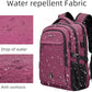 17 Inch Laptop Backpack for Travel Water Resistant College Backpack for Women Laptop Bag with USB Charging Port and Clear Toiletry Bag Work Backpack