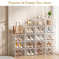 Sturdy Clear Shoe Organizer with Magnetic Door (6 Count)
