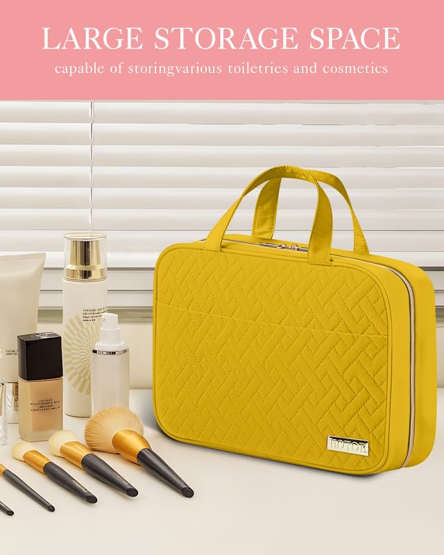 Hanging Travel Toiletry Bag Women Men Essentials Yellow