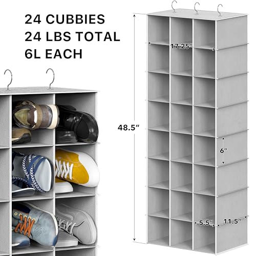 24 Section Shelves Hanging Shoes Organizer