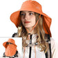 Sun Hat for Men Women with Neck Flap& Removable Face Cover Wide Brim