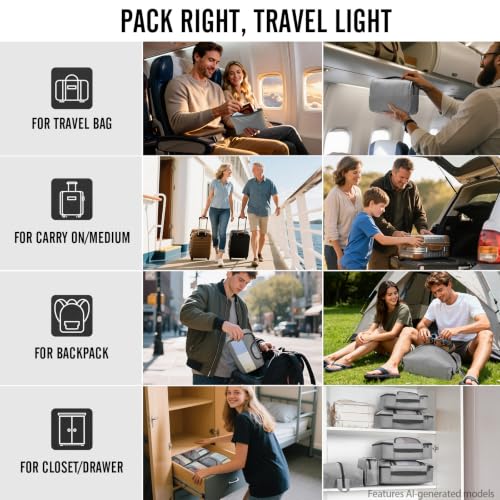 8 Set Packing Cubes for Travel Essentials (8 Count)