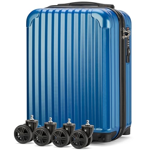 Personal Item Suitcase 18x14x8 Inches Hardside Built In TSA Lock & USB Port Lightweight Luggage Silent Double Spinner Wheels Maximum Underseat Carry