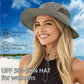 Women's Summer Beach Hats Breathable Mesh Bucket Sun Hat Wide Brim UV Protection Fishing Hiking Hat Army Green