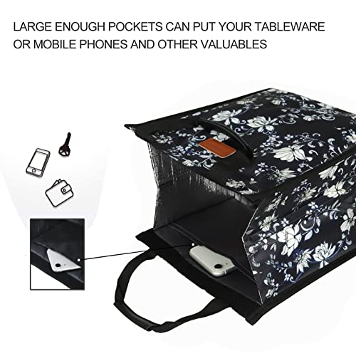 Lunch Bags for Women Insulated Reusable Lunch Tote with Internal Pocket