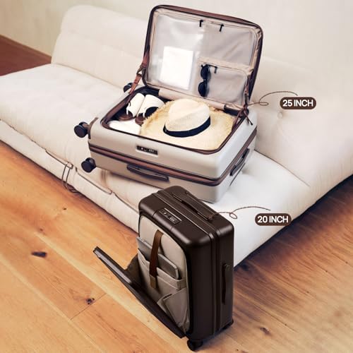 Medium Checked Luggage Flat Top Opening