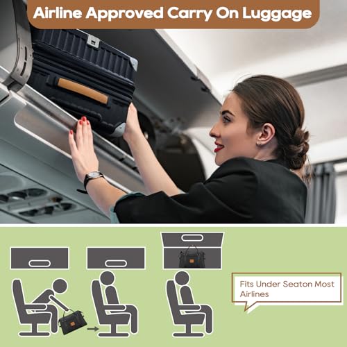 5 Piece Luggage Set with Cup Holder