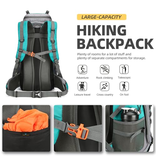 60L Hiking Backpack for Men and Women Lightweight Camping Hiking Backpack with Rain Cover Large Waterproof Travel Backpack Backpacking Pack