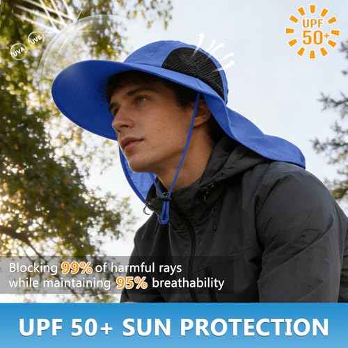 Sun Hat for Men Women with Neck Flap