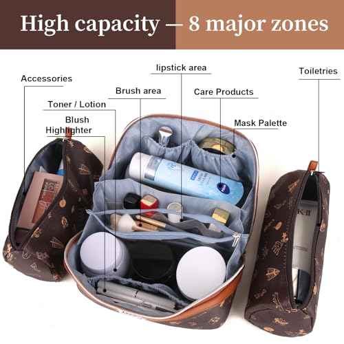 Travel Makeup Bag Cosmetic Bags for Women (3 Count)
