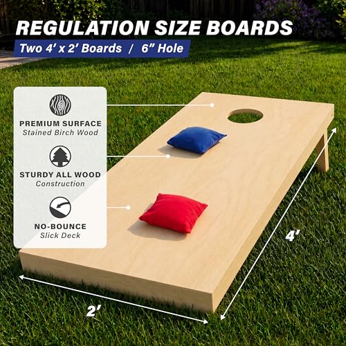 Solid Wood Premium Cornhole Set