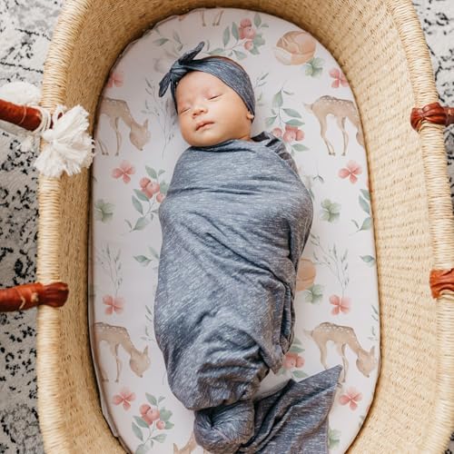 Stretch Fitted Bassinet Sheet Set BROLEX 2 Pack Cradle Sheets for Bassinet Pad (2 Count)