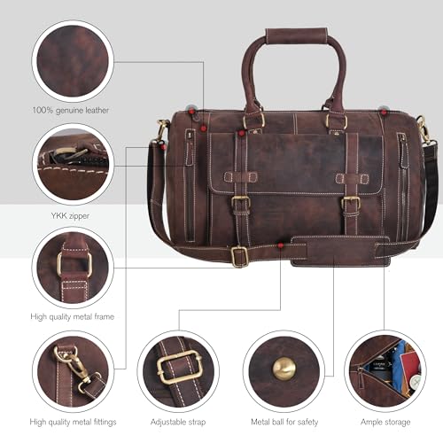 Genuine Leather Duffle Bag for Men