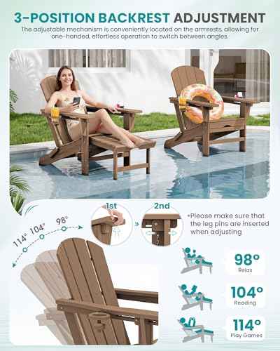 HDPE Folding Adjustable Adirondack Chair with Footrest