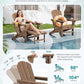 4 Pcs HDPE Folding Adjustable Adirondack Chair with Ottoman (4 Count)