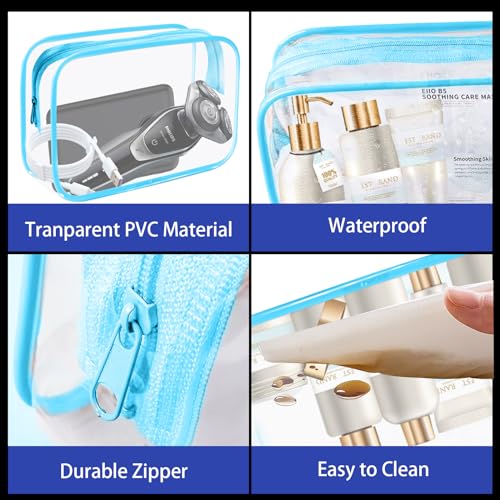 16 Pieces Clear Cosmetic Bags (16 Count)