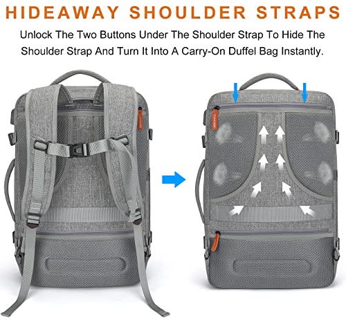 40L Expandable Carry On Travel Backpack with 4 Packing Cubes
