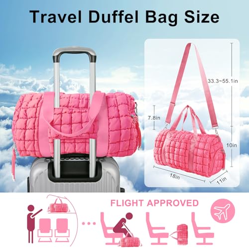 Quilted Travel Duffle Bag Gym Bag for Women