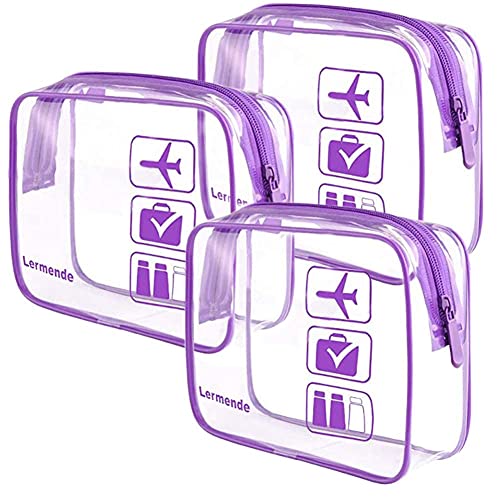 Clear Toiletry Bag TSA Approved Quart Size Travel Carry On (3 Count)