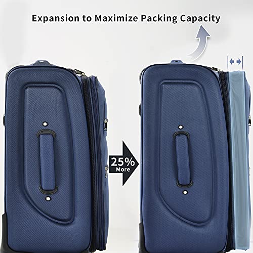 Softside Luggage Set Softshell Lightweight 3 Piece Spinner Suitcase (3 Count)