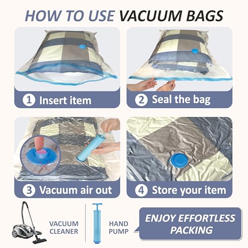 4 XXL Jumbo Vacuum Storage Bags for Bedding