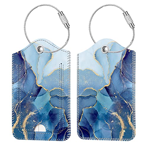 Luggage Tags Privacy Cover ID Label for Travel Bag Suitcase (2 Count)