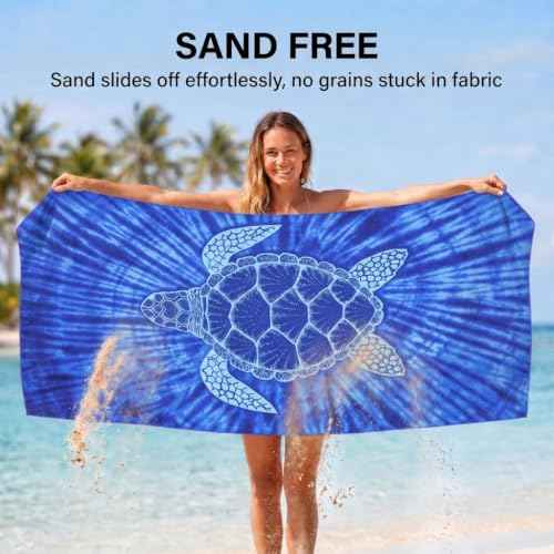 4 Pack Microfiber Beach Towel Oversized 71x32 Blue Multipack Bulk (4 Count)