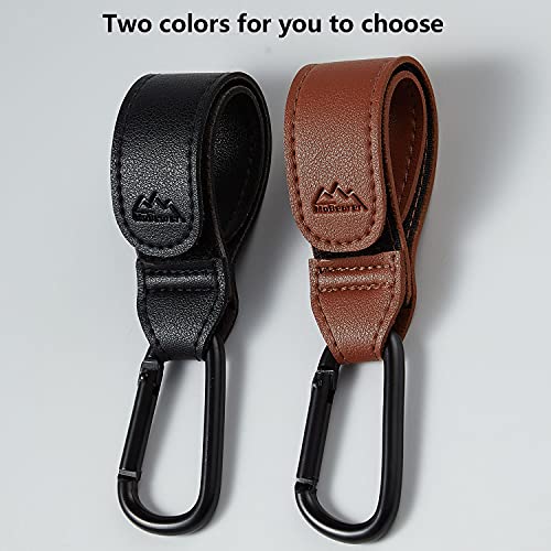 Baby Stroller Hooks Bag Hooks for Hanging Diaper Bags Multipurpose Hooks for Grocery Shopping Bags Premium Vegan Leather Pram Straps 2 Pcs (2 Count)