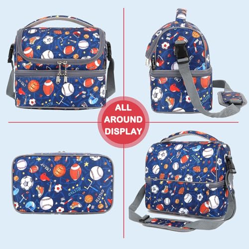 Double Decker Cooler Insulated Lunch Bag Large Tote for Boys