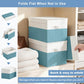 Large 17" 42 Quarts Collapsible Stackable Storage Bins with Lids [3 (3 Count)