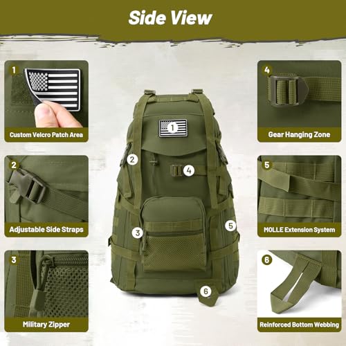 50L Tactical Backpack for Men and Women