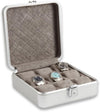Bey-Berk Prague Aluminum Watch Case in Silver – 9-Slot Locking Travel Box with Soft Interior for Watch Storage