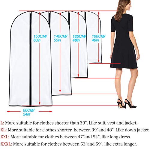 Garment Bags for Hanging Clothes 24'' x 55 '' (6 Count)
