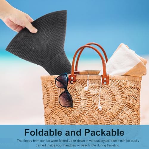 Sun Hats for Women Wide Brim Summer Hat Large Floppy Sun Straw Hat Foldable Packable Beach Hats UPF 50+