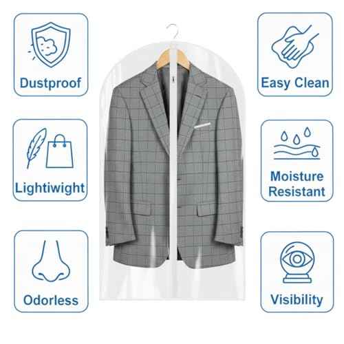 65” All Clear Dress Bags for Travel (4 Count)
