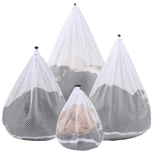 4Pcs Mesh Laundry Bags Washing Machine Mesh Wash Bags for Clothes (4 Count)