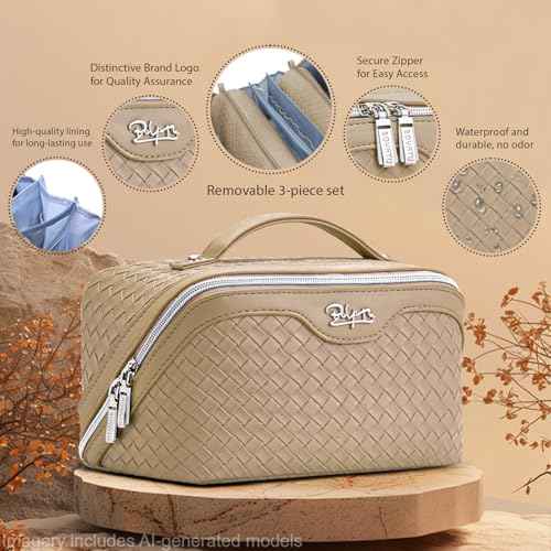 Travel Makeup Bag Cosmetic Bags for Women (3 Count)