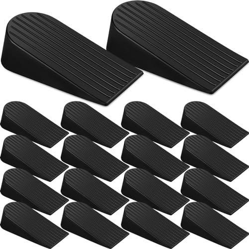 16 Pack Large Door Stoppers Heavy Duty Rubber Stopper for Bottom of Door Wedge Stopper for Home Office (16 Count)